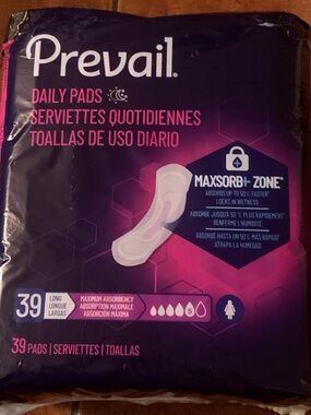 Prevail Bladder Control Pads, Long, Leak Protection, Heavy Absorbency, 39 Count